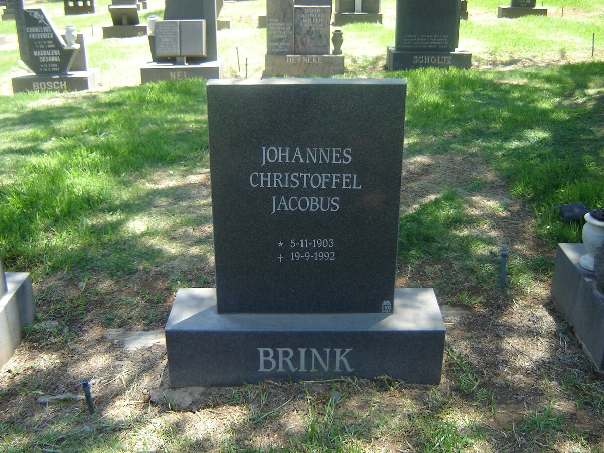 BRINK Johannes Christoffel Jacobus 1903-1992