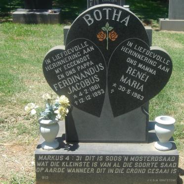 BOTHA Ferdinandus Jacobus 1961-1993 &amp; Renei Maria 1963-