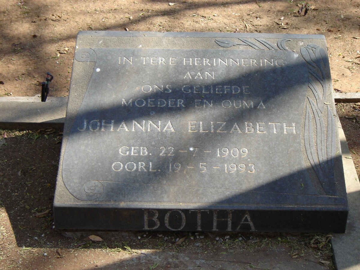 BOTHA Johanna Elizabeth 1909-1993