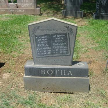 BOTHA Petrus Johannes 1925-1990 &amp; Carolina Fredricka 1929-1992