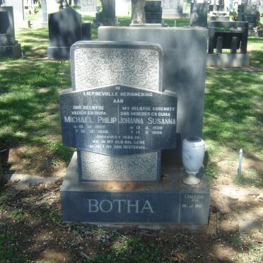 BOTHA Michael Philip 1922-1988 &amp; Johanna Susanna 1930-1986