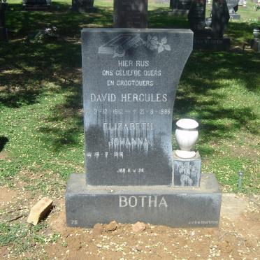 BOTHA David Hercules 1912-1985 &amp; Elizabeth Johanna 1915-