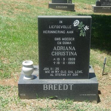 BREEDT Adriana Christina 1909-1999