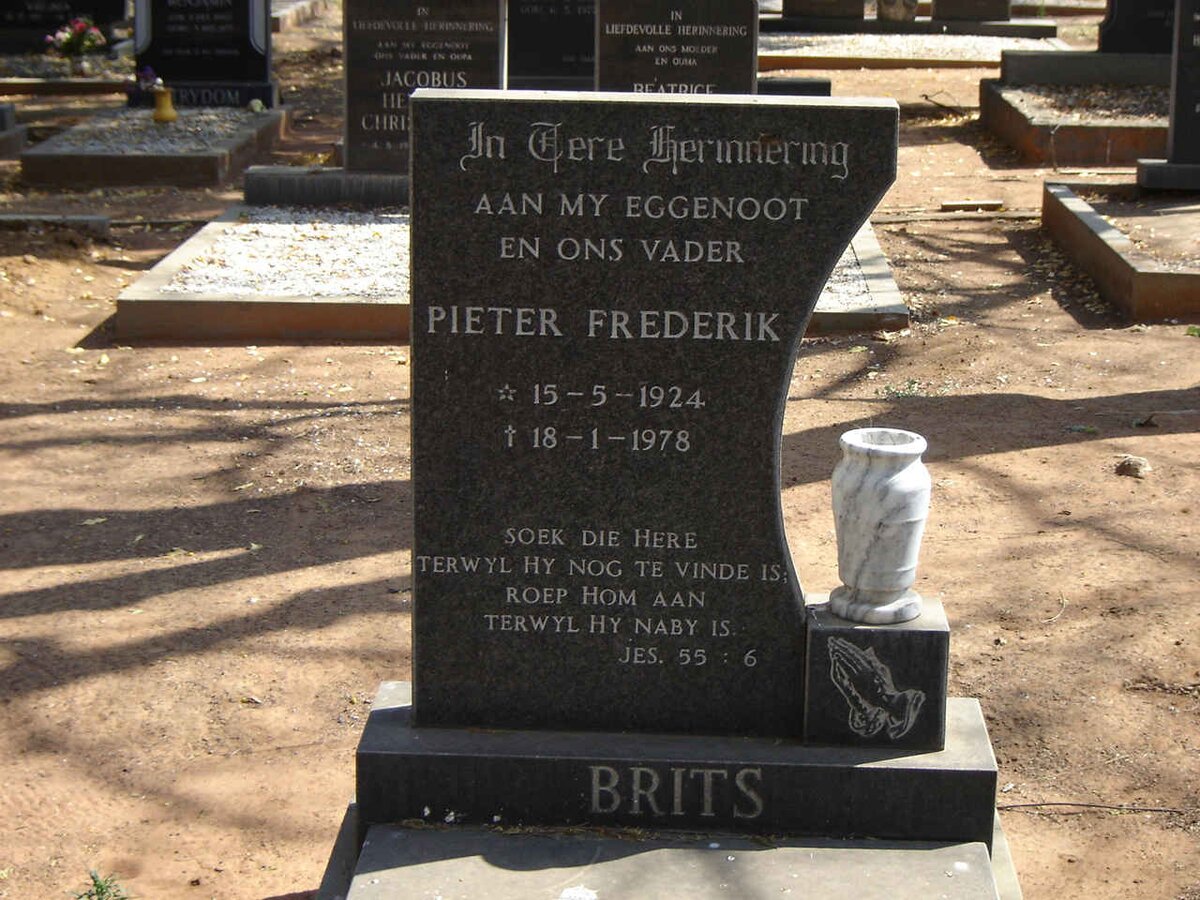 BRITS Pieter Frederik 1924-1978