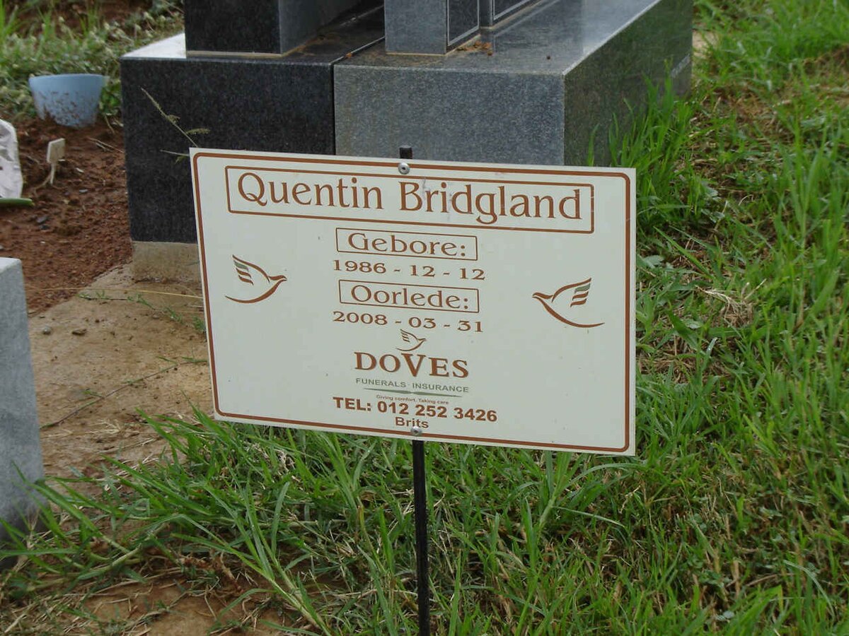 BRIDGLAND Quentin 1986-2008