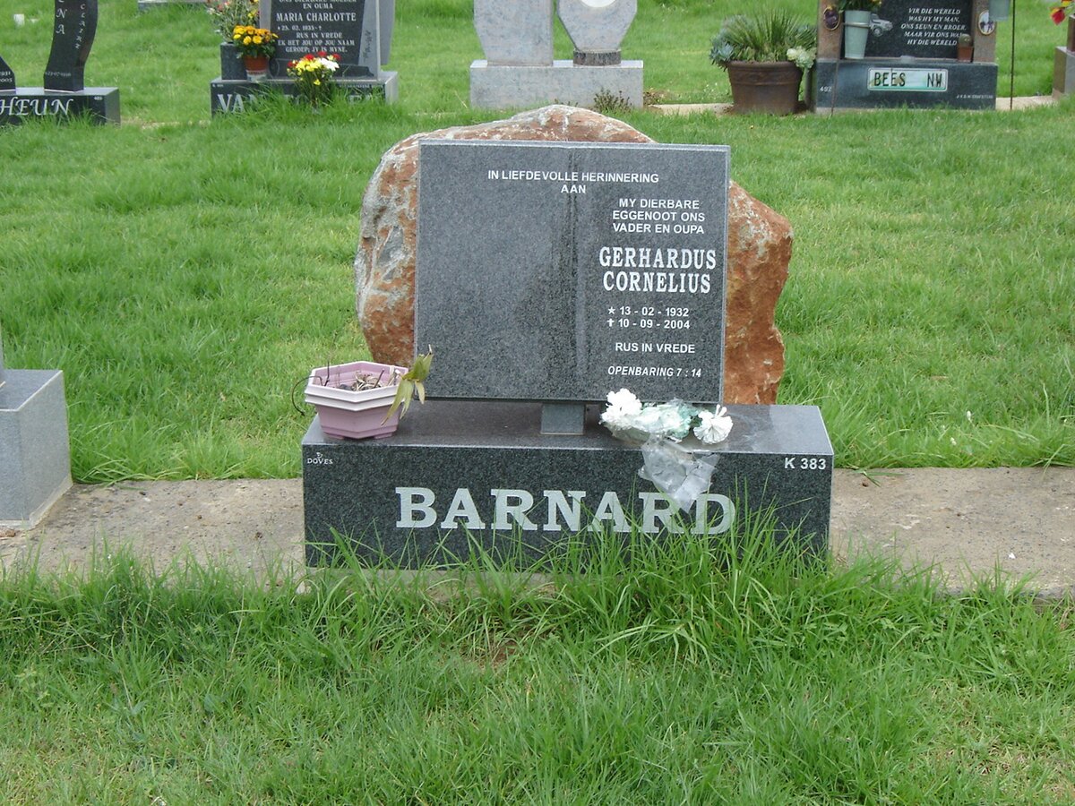 BARNARD Gerhardus Cornelius 1932-2004