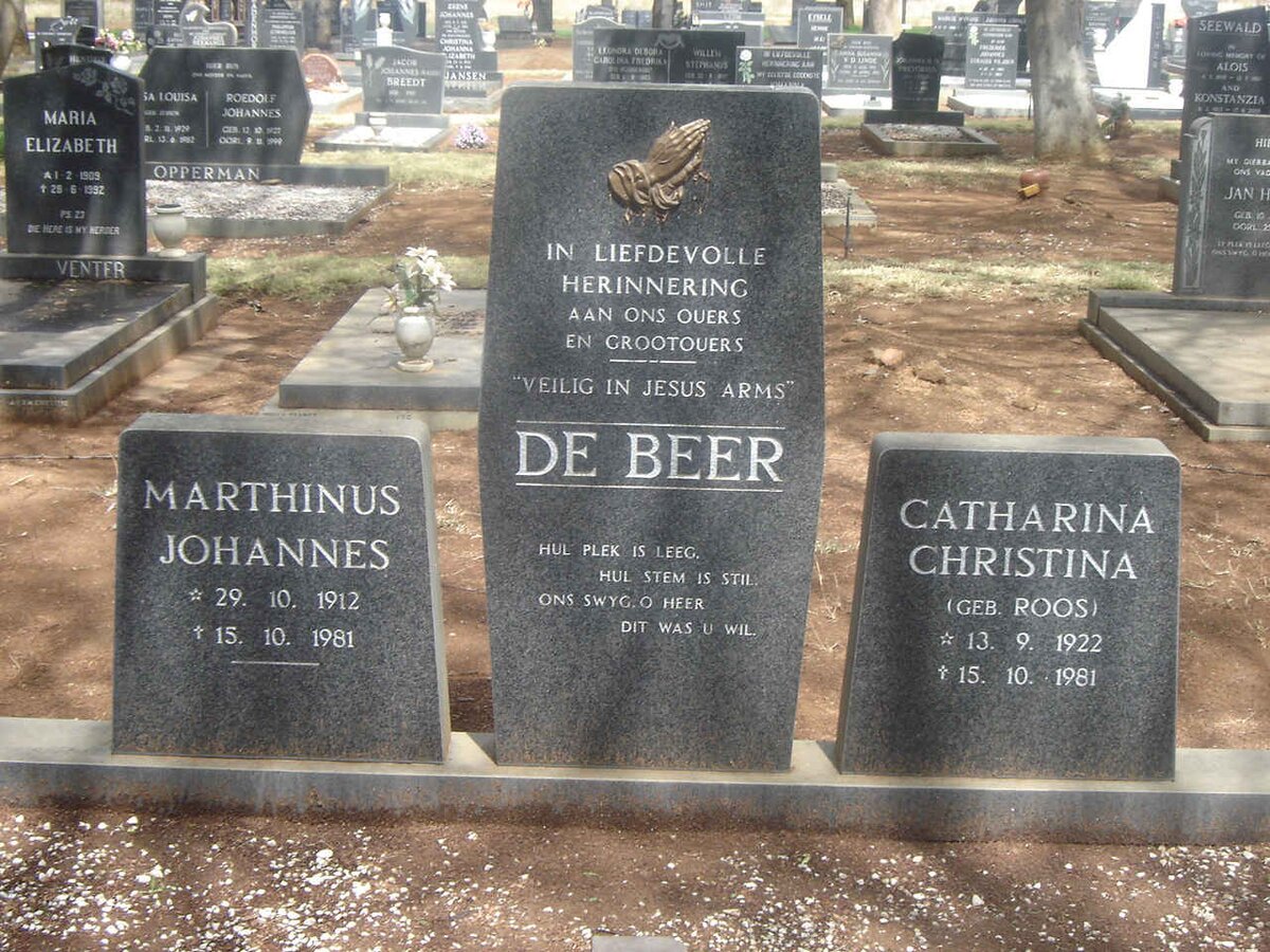 BEER Marthinus Johannes, de 1912-1981  &amp; Catharina Christina ROOS 1922-1981