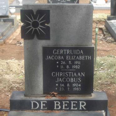 BEER Christiaan Jacobus, de  1904-1983 &amp; Gertruida Jacoba Elizabeth 1911-1982 