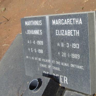 BEER Marthinus Johannes, de 1909-1981 &amp; Margaretha Elizabeth 1913-1989