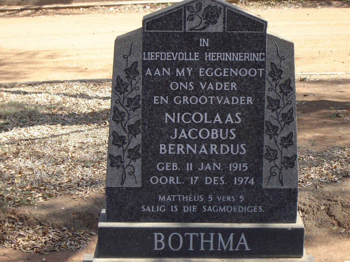 BOTHMA Nicolaas Jacobus Bernardus