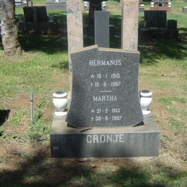 CRONJE Hermanus 1910-1987 &amp; Martha 1913-1997