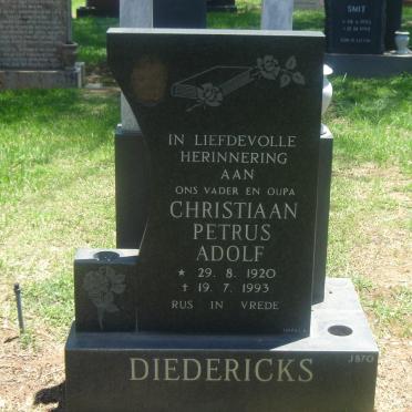 DIEDERICKS Christiaan Petrus Adolf 1920-1993