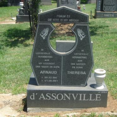 D'ASSONVILLE Arnaud 1916-1997 &amp; Theresa
