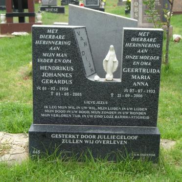 DIJK Hendrikus Johannes Gerhardus, van 1934-2005 &amp; Geertruida Maria Anna 1933-2006