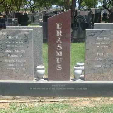 ERASMUS Pieter Grobler 1931- &amp; Anna Maria Magritha VENTER 1935-1996
