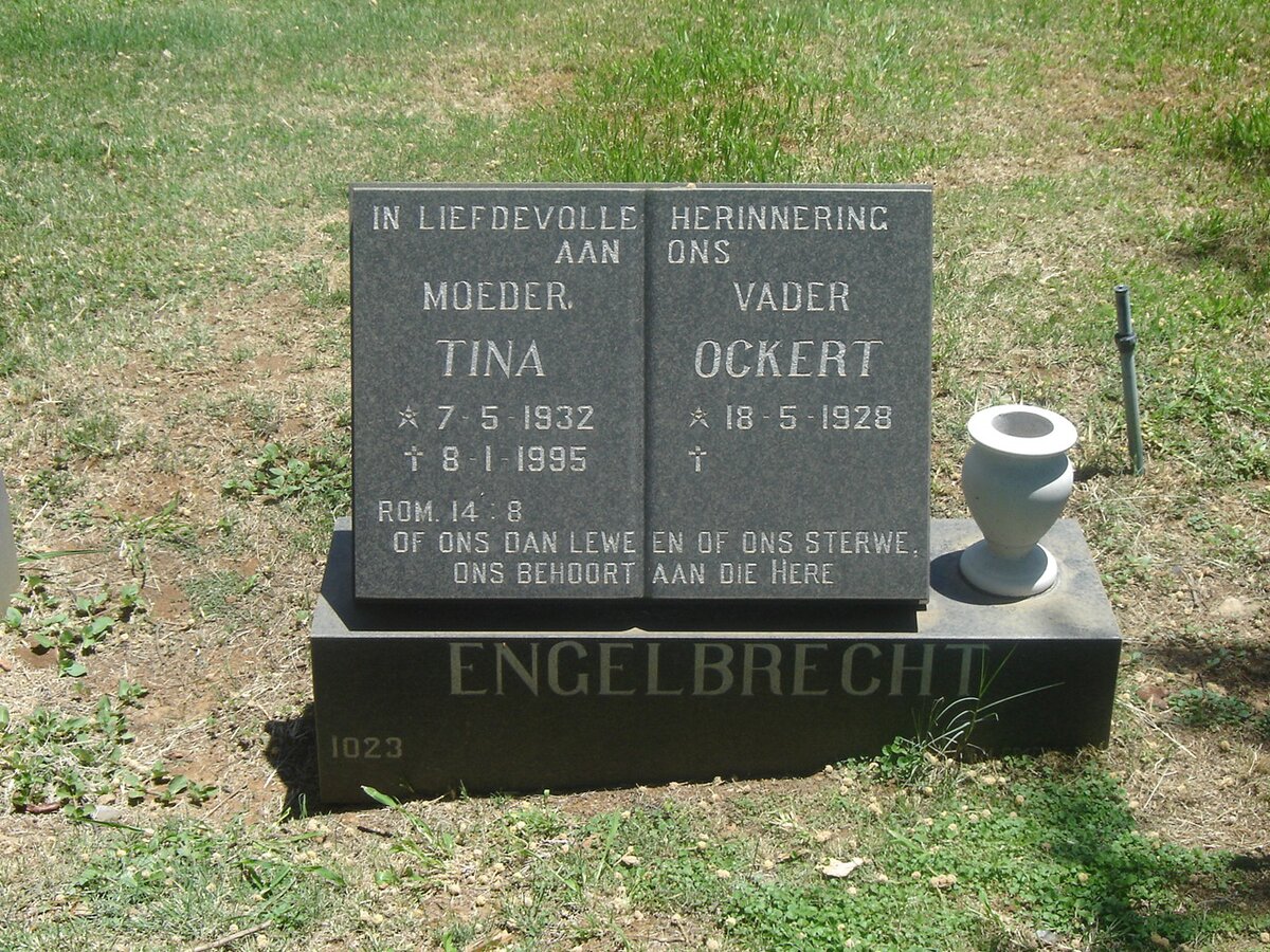 ENGELBRECHT Ockert 1928- &amp; Tina 1932-1995