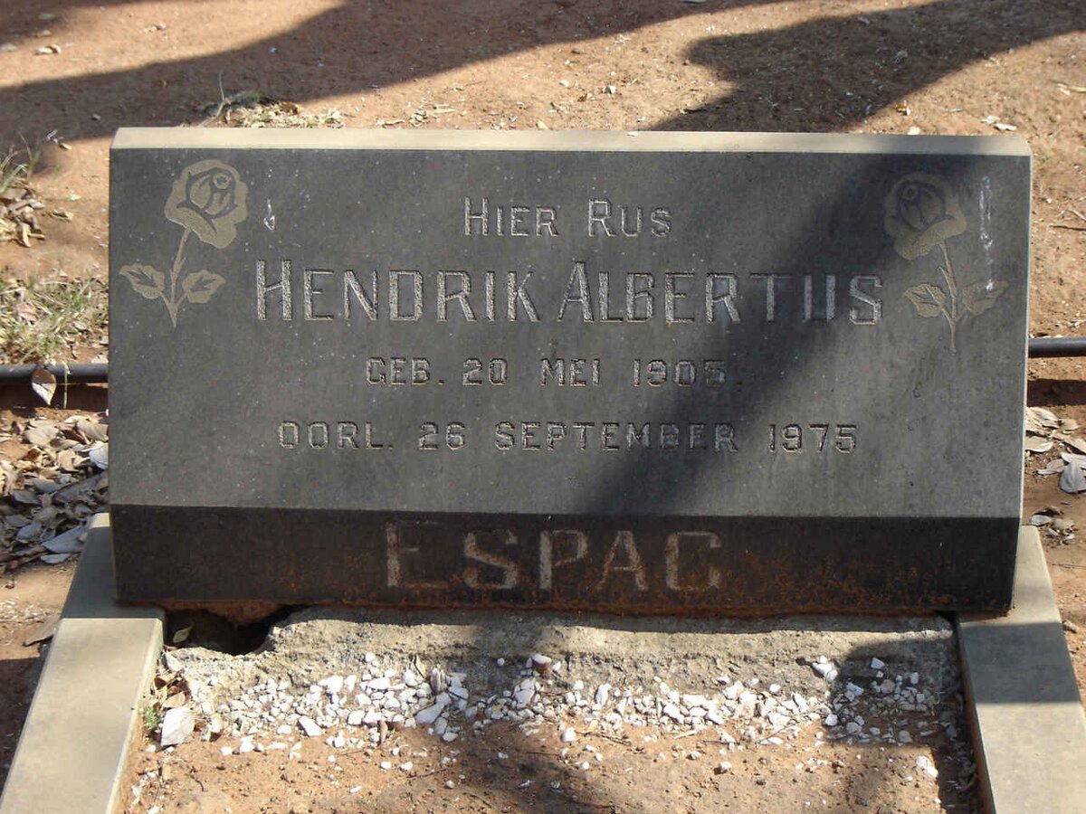 ESPAG Hendrik Albertus 1905-1975