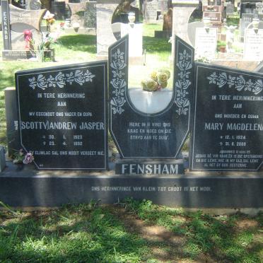 FENSHAM Andrew Jasper 1923-1992 &amp; Mary Magdelena 1924-2003