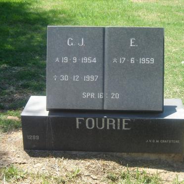 FOURIE G.J. 1954-1997 &amp; E. 1959-