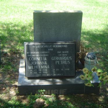 FOURIE Gerhardus Petrus 1928-  &amp; Cornelia Johanna Wilhelmina 1936-1995
