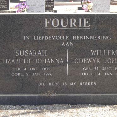 FOURIE Willem Lodewyk Johannes 1903-1988 &  Susarah Elizabeth Johanna 1909-1976