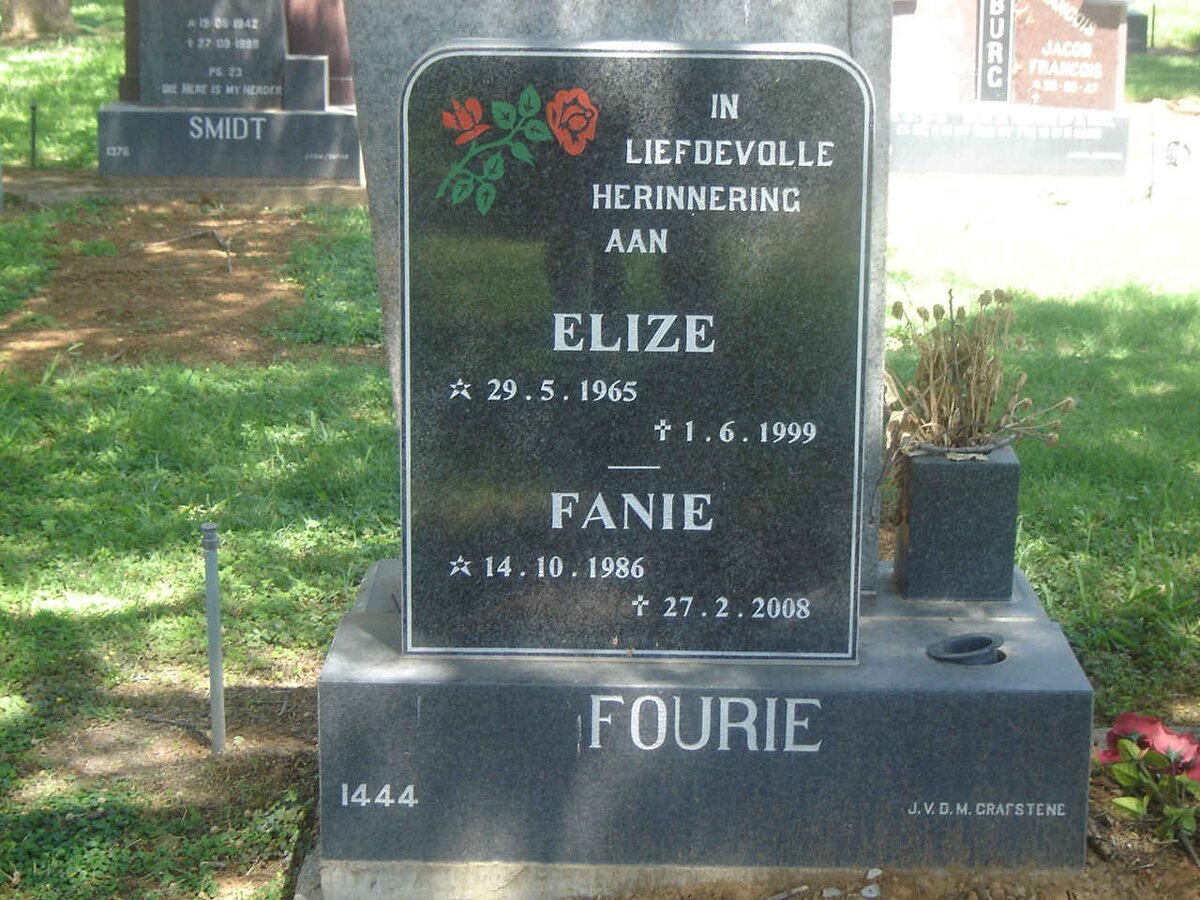 FOURIE Fanie 1986-2008 &amp; Elize 1965-1999