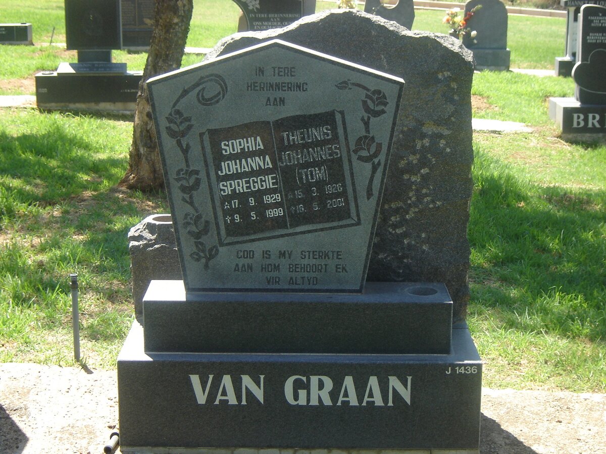 GRAAN Theunis Johannes, van  1920-2001 &amp; Sophia Johanna 1929-1999