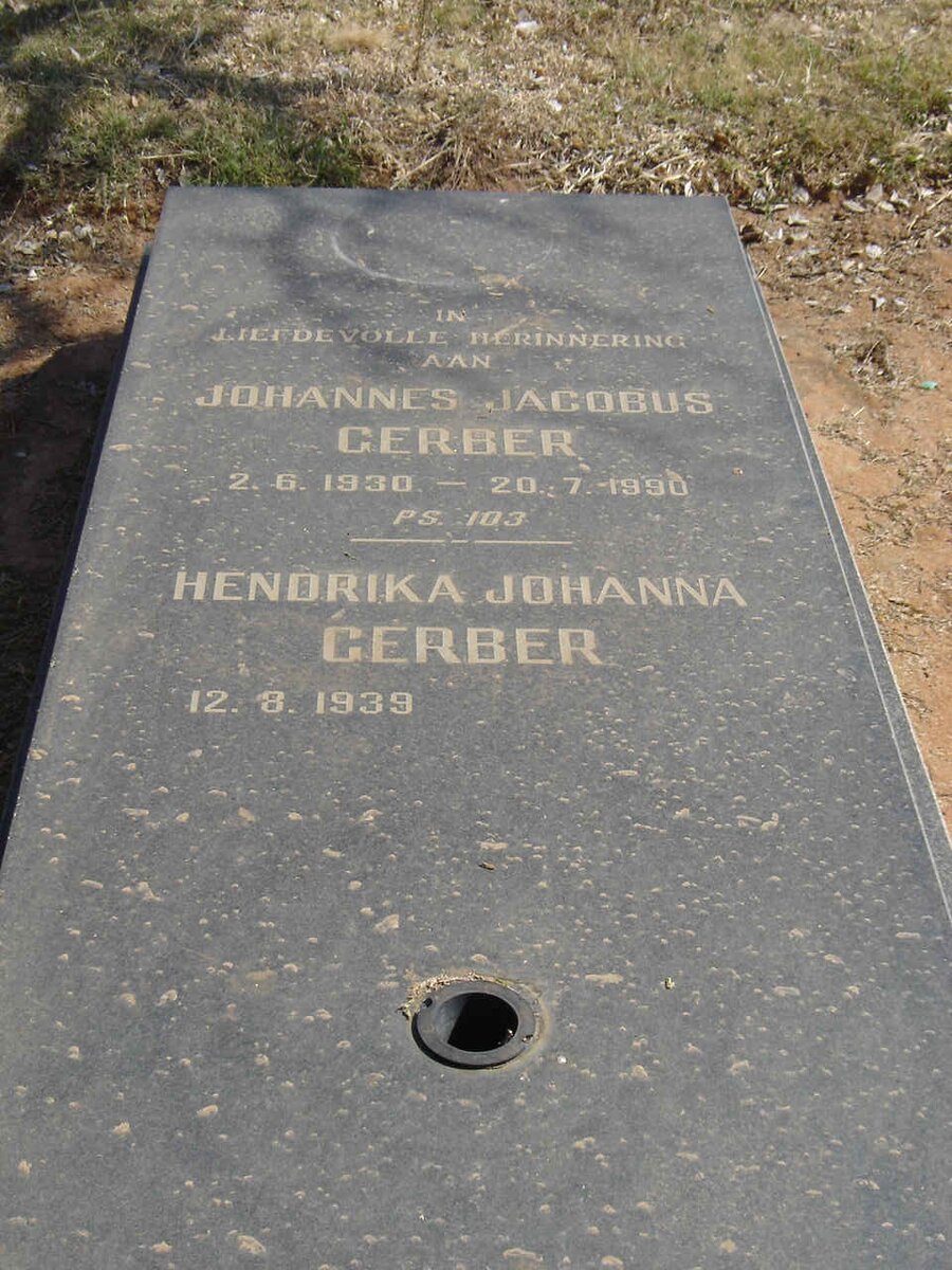 GERBER Johannes Jacobus 1930-1990 & Hendrika Johanna 1939-