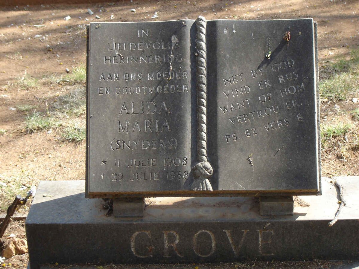 GROVE Alida Maria nee SNYDERS 1908-1988