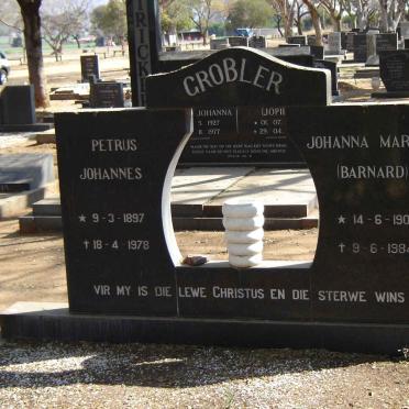 GROBLER Petrus Johannes 1897-1978 & Johanna Maria BARNARD 1900-1984
