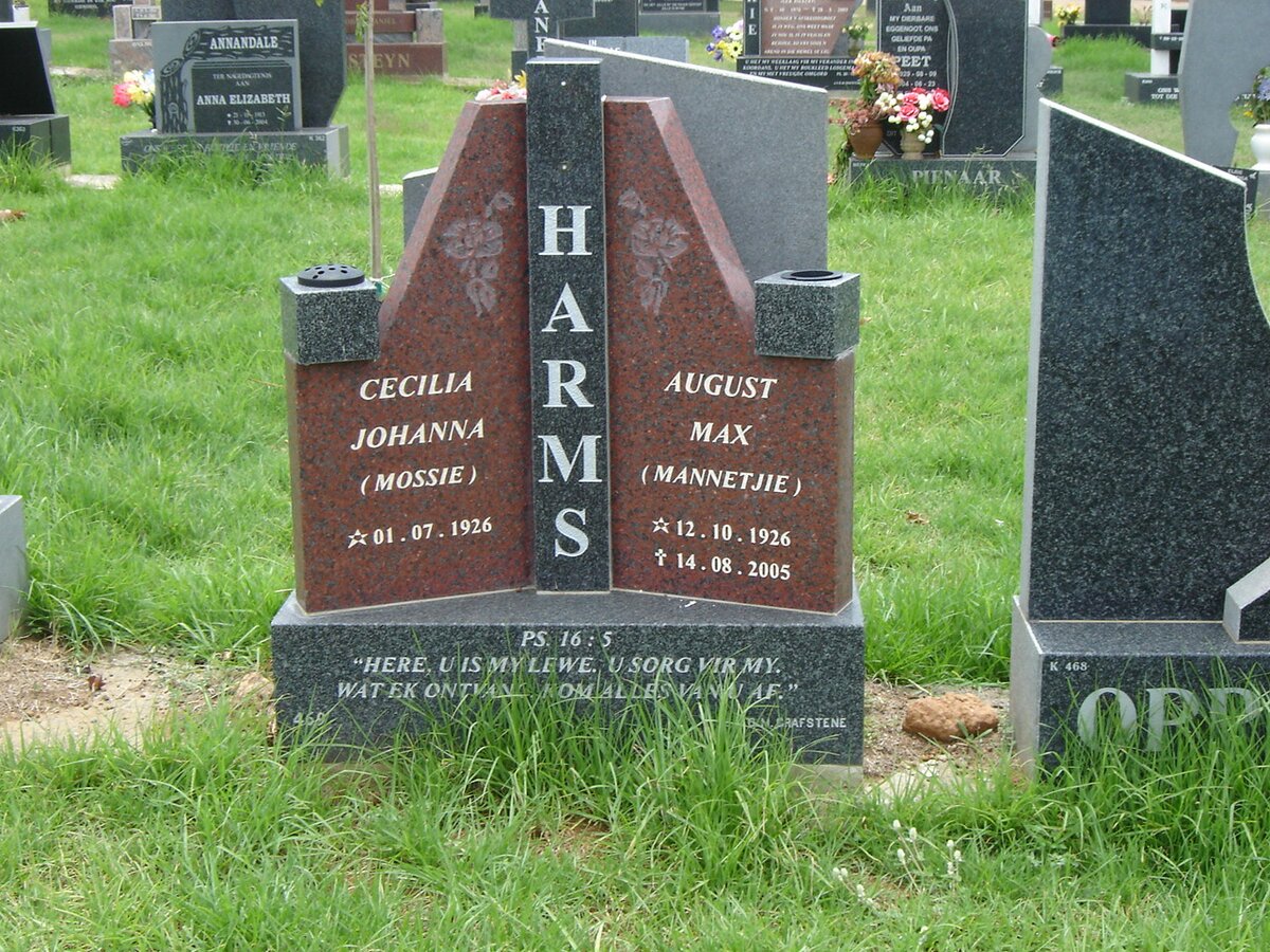HARMS August Max 1926-2005 &amp; Cecilia Johanna 1926-