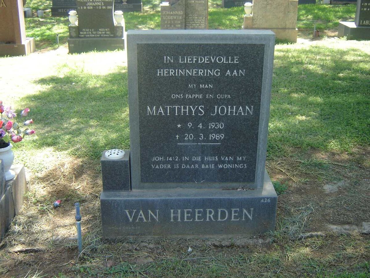 HEERDEN Matthys Johan, van 1930-1989