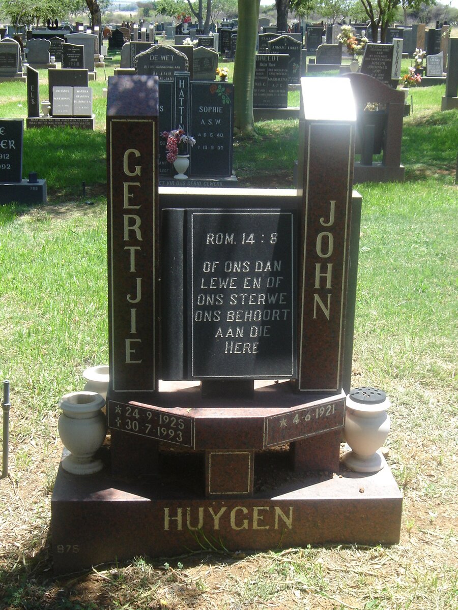 HUYGEN John 1921- &amp; Gertjie 1925-1993