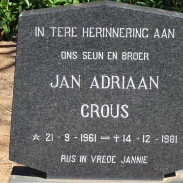 CROUS Jan Adriaan 1961-1981