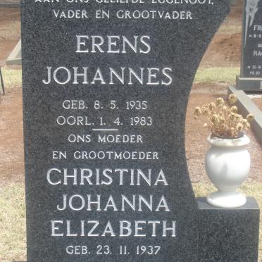 JANSEN Erens Johannes 1935-1983 &amp; Christina Johanna Elizabeth 1937-1996