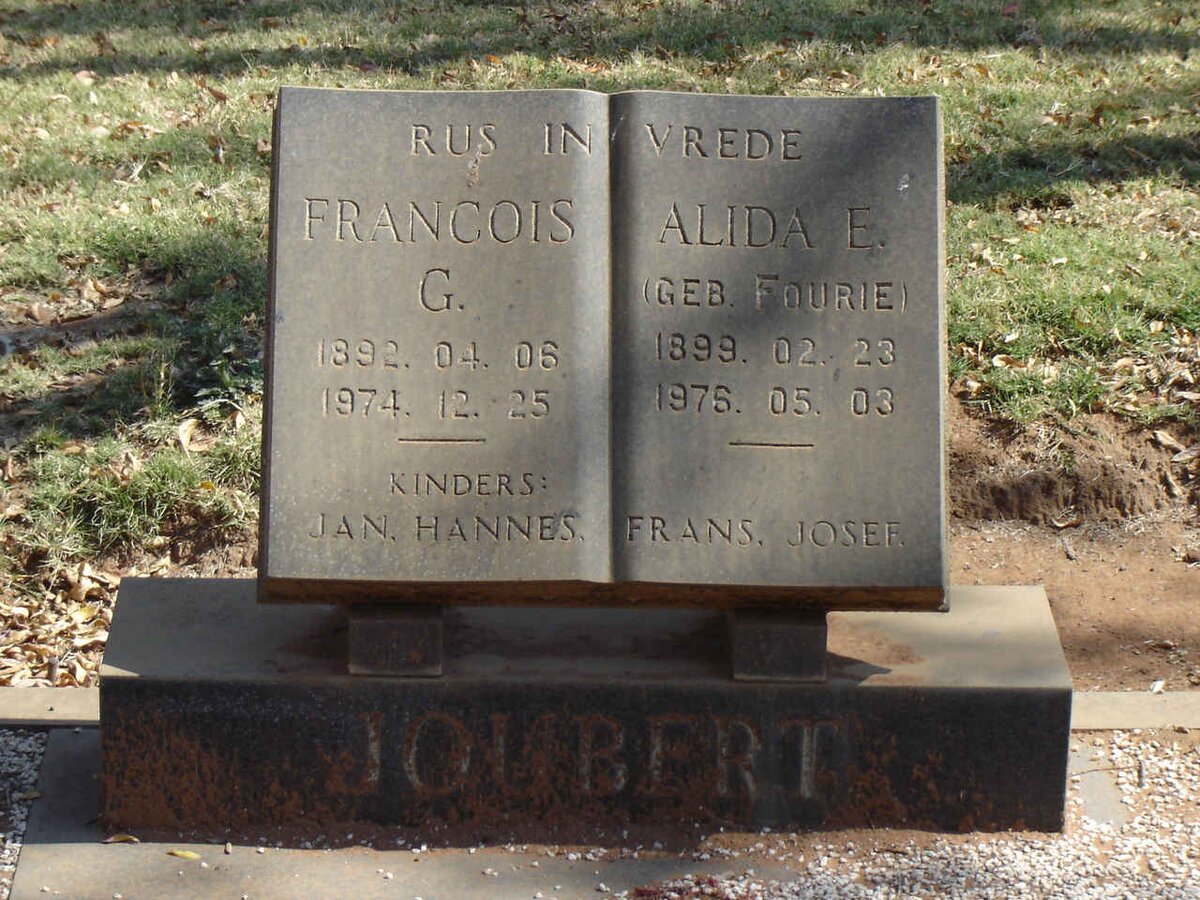 JOUBERT Francois G. 1892-1974 & Alida E. FOURIE 1899-1976