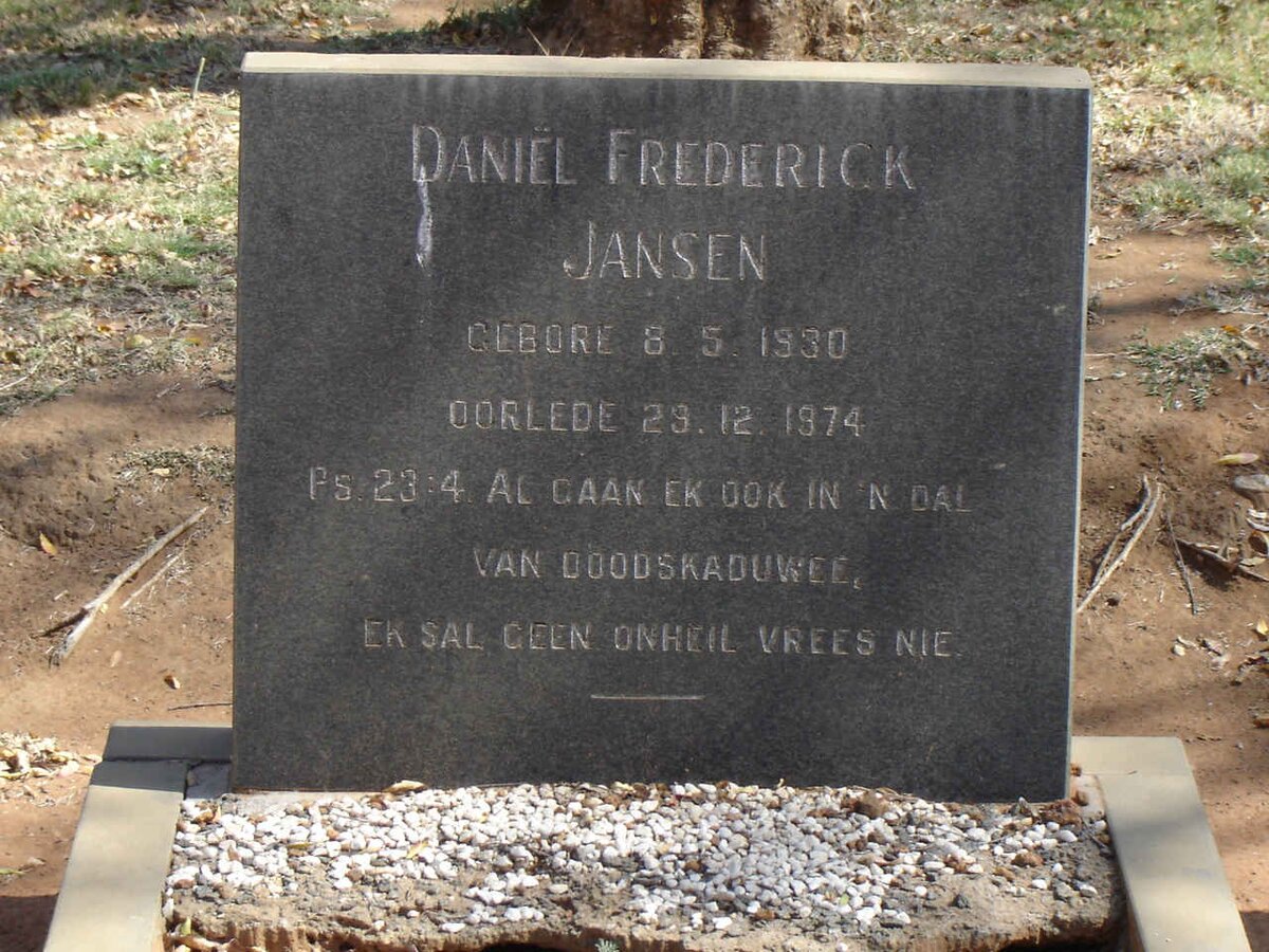JANSEN Daniel Frederick.