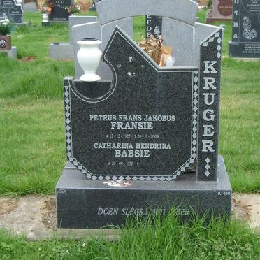 KRUGER Petrus Frans Jakobus 1927-2004 &amp; Catharina Hendrina 1932-