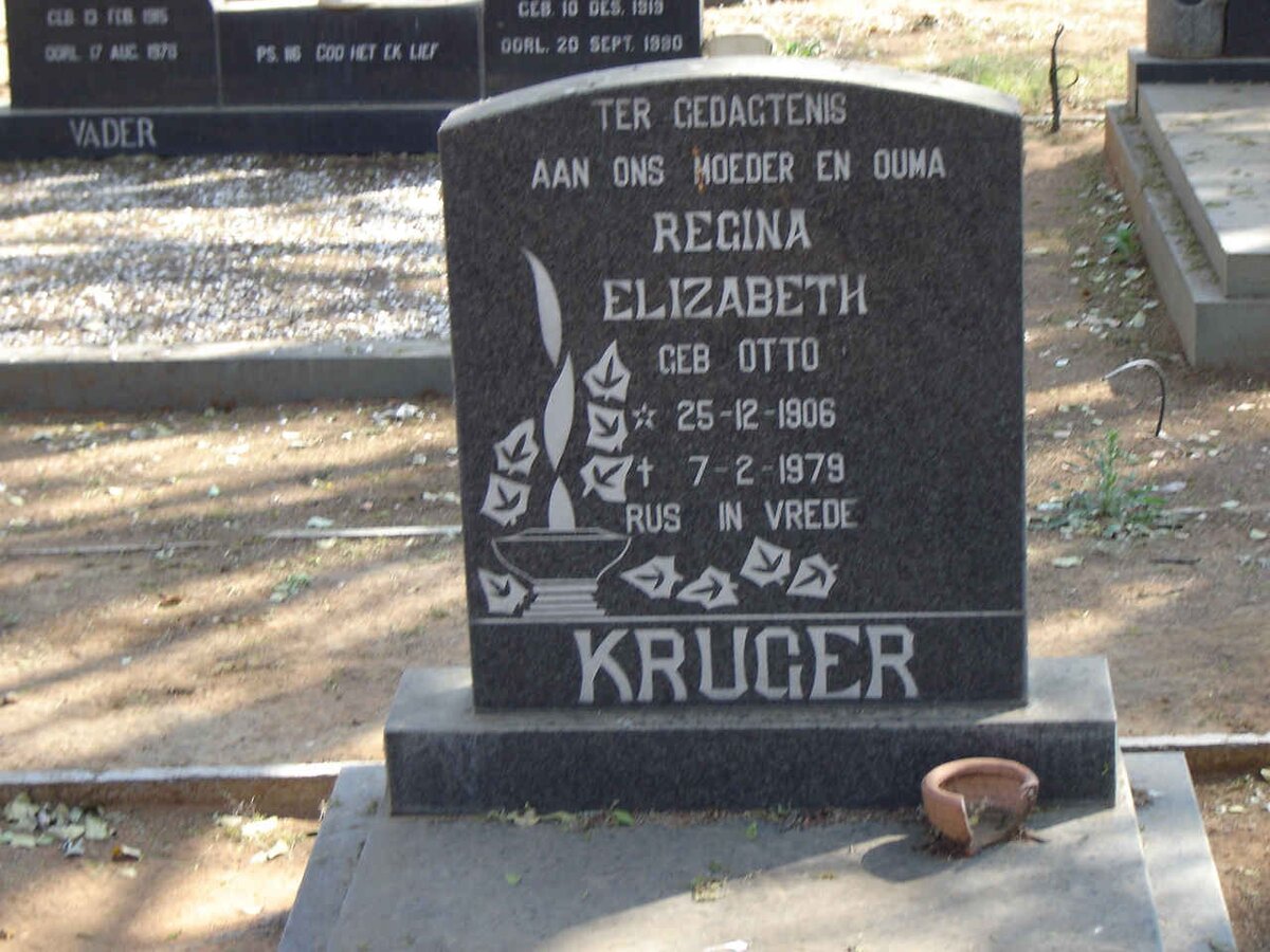 KRUGER Regina Elizabeth nee OTTO 1906-1979