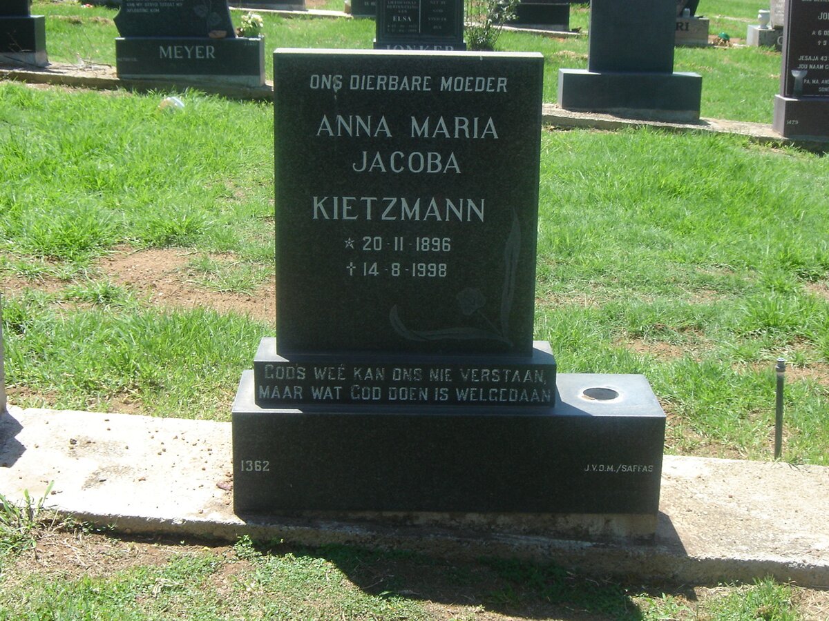 KIETZMANN Anna Maria Jacoba 1896-1998