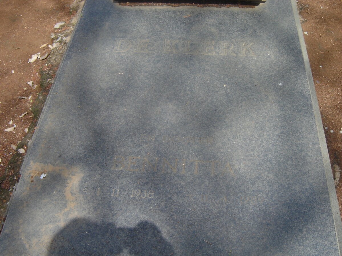 KLERK Bennita, de 1938-1989