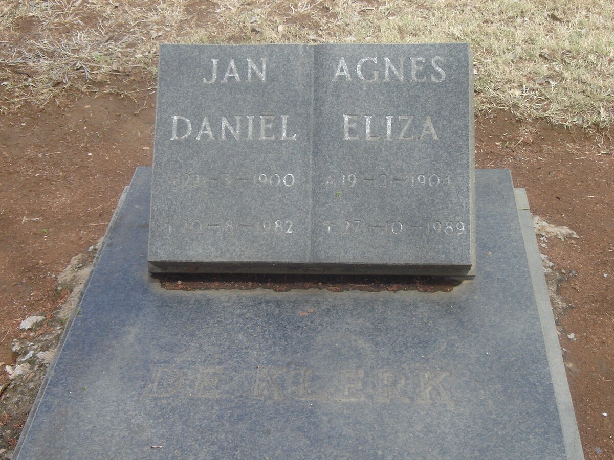 KLERK Jan Daniel, de 1900-1982 &amp; Agnes Eliza 1901-1989