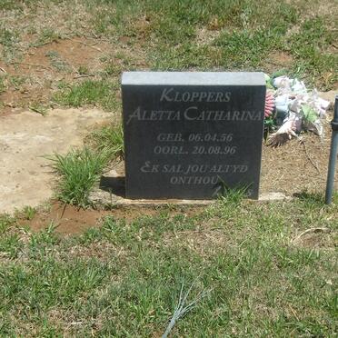 KLOPPERS Aletta Catharina 1956-1996
