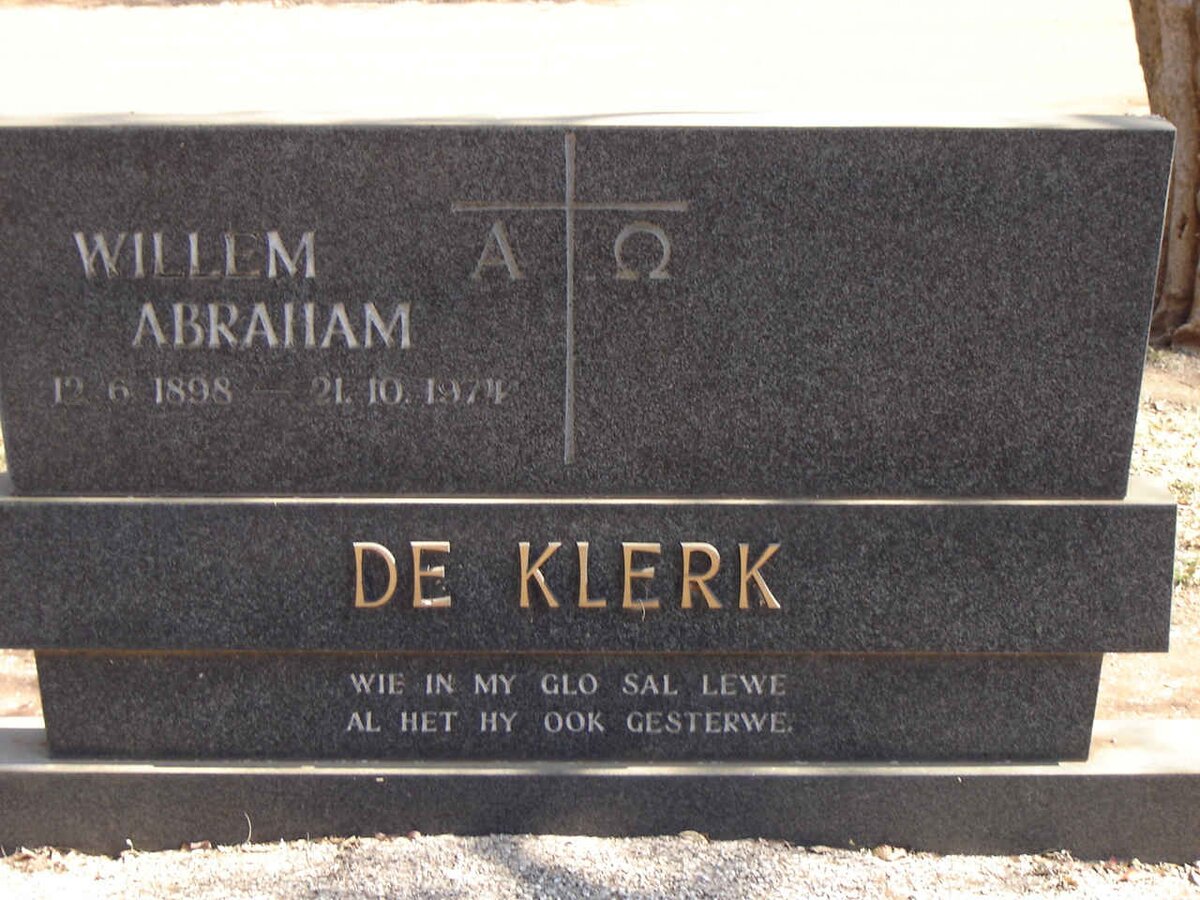 KLERK Willem Abraham, de 1898-1974