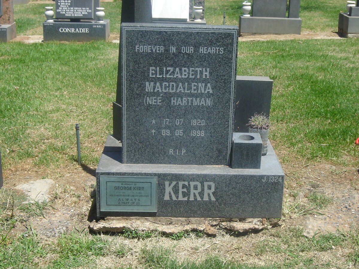 KERR George &amp; Elizabeth Magdalena HARTMAN 1920-1998