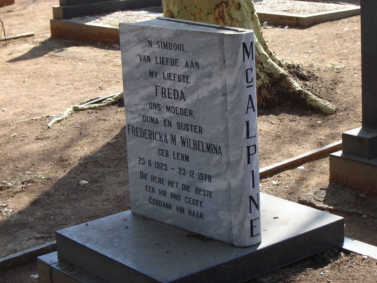 McALPINE Fredericka M. Wilhelmina nee LERM 1923-1978