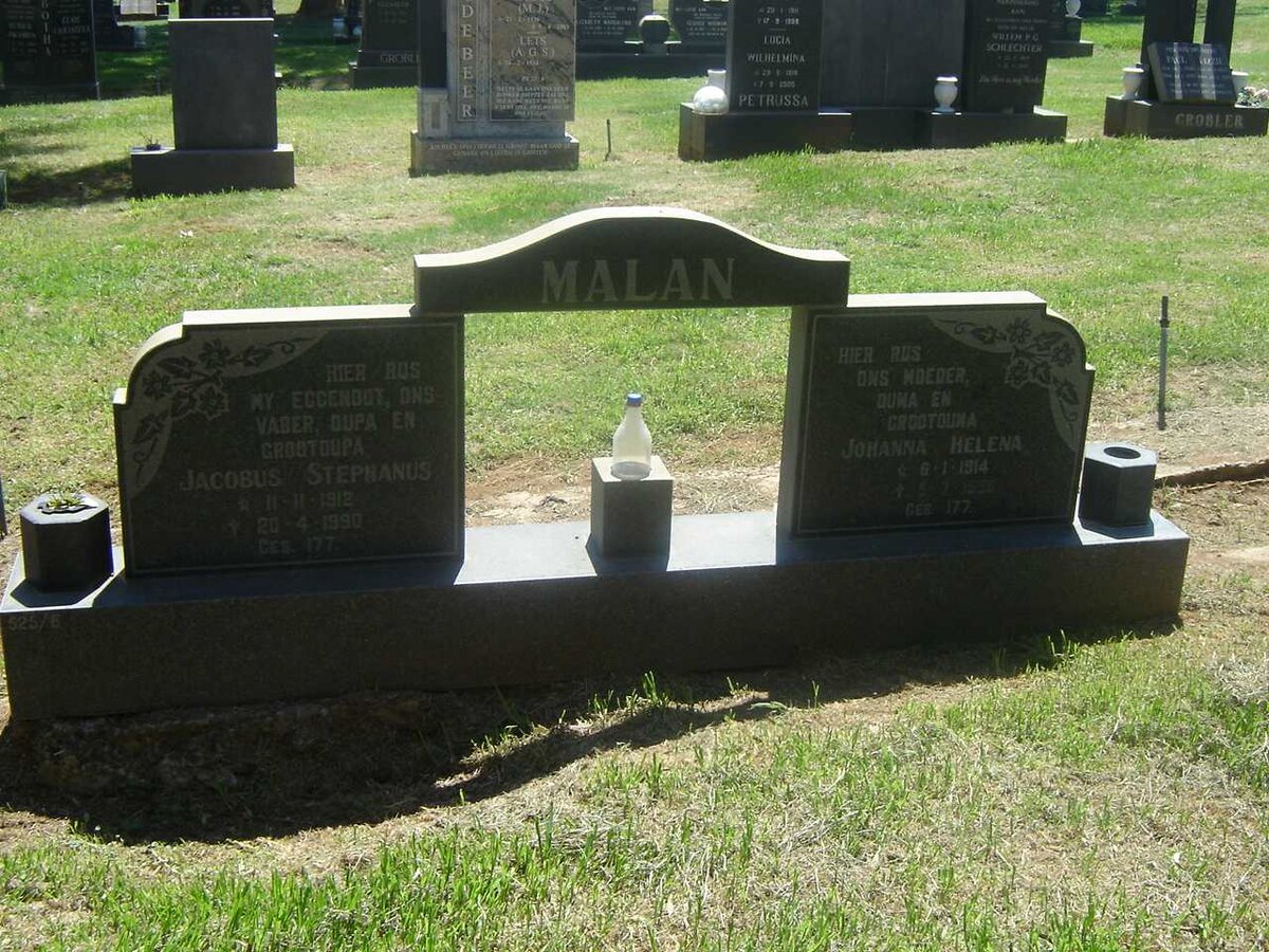 MALAN Jacobus Stephanus &amp; Johanna Helena