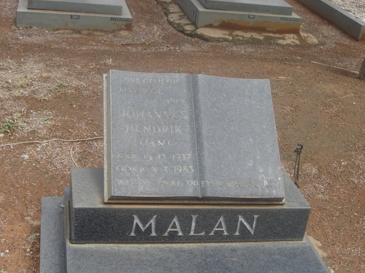 MALAN Johannes Hendrik 1937-1983