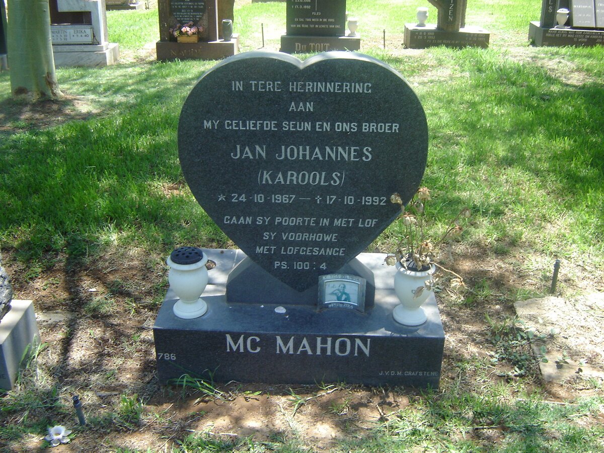MC MAHON Jan Johannes 1967-1992