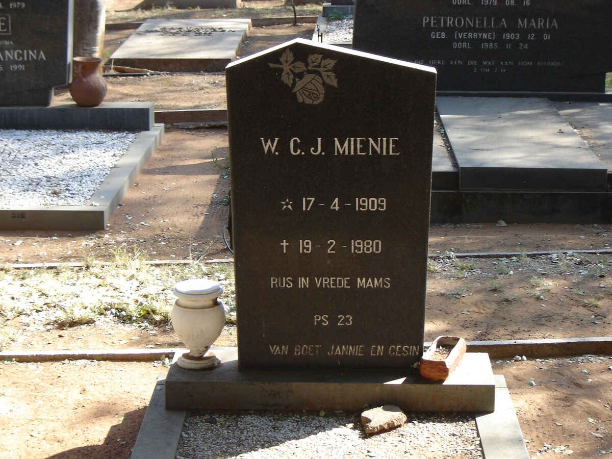 MIENIE W.C.J. 1909-1980